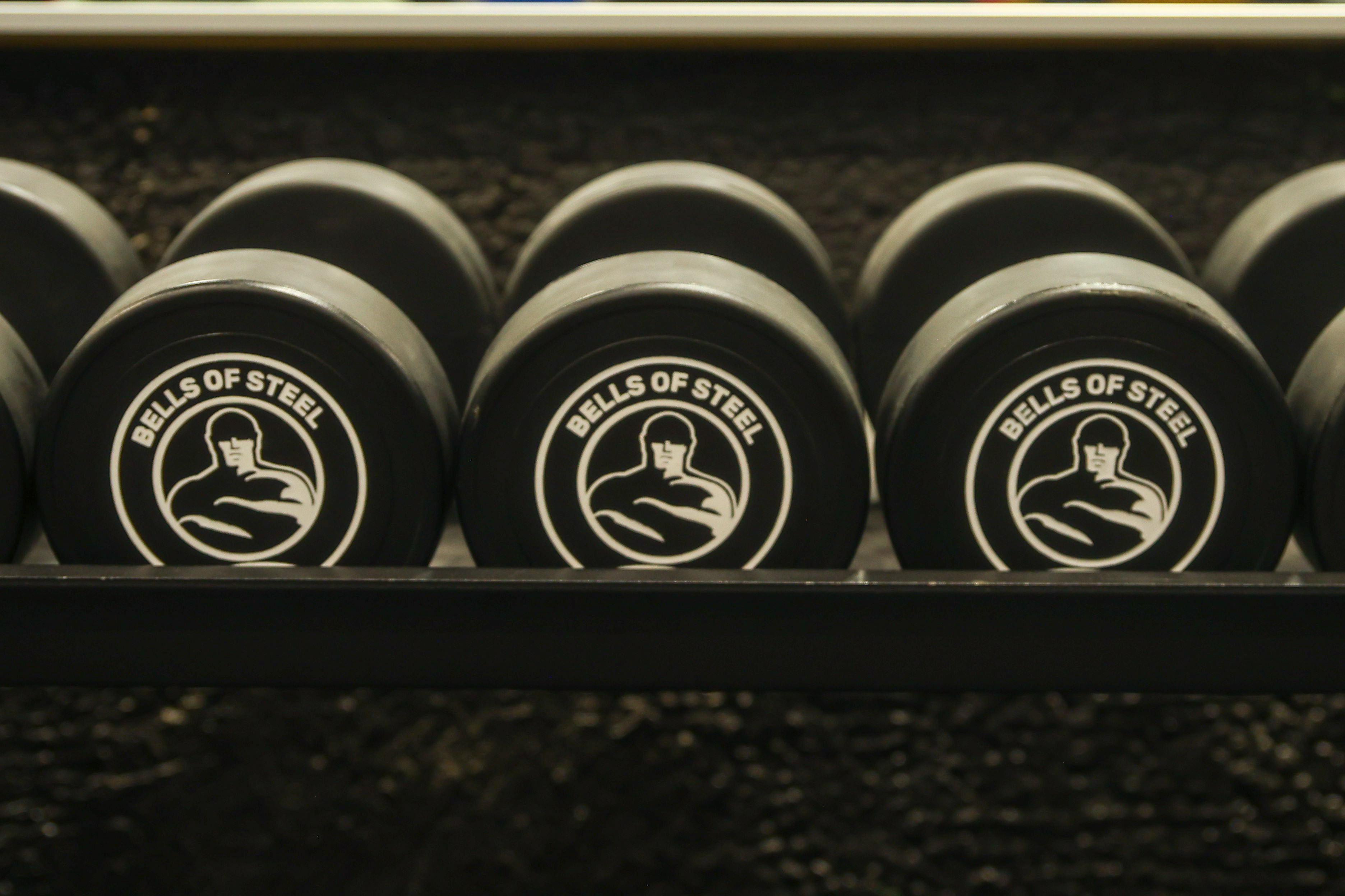 Full dumbbell rack in Calgary strength training facility